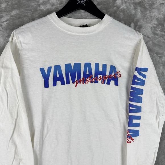 Vintage Anvil YAMAHA Moto Racing Long Sleeve Graphic T-Shirt Mens Medium 80s USA